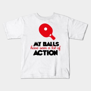 My balls have seen a lot of action (black) Kids T-Shirt